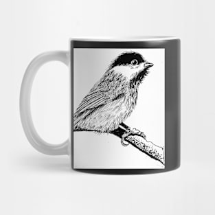 WHAT?!?! Chickadee on limb by the art project Mug